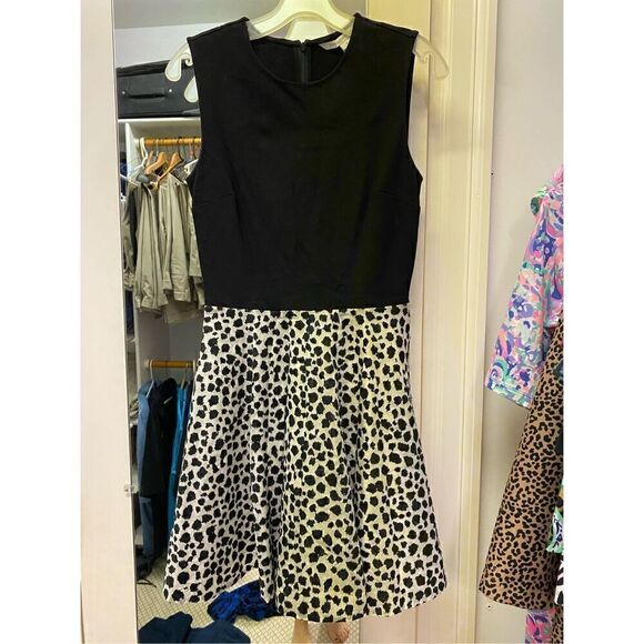 Diane von Furstenberg Jeannie Leopard Dots Combo Dress - Picture 2 of 6